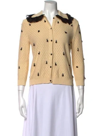 Pre-owned Valentino Graphic Print Sweater W/ Tags In Yellow