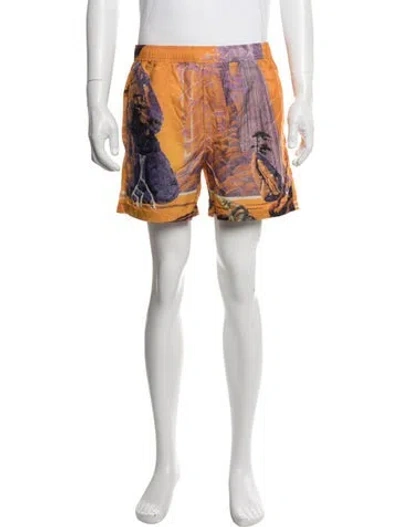 Pre-owned Valentino Graphic Print Swim Trunks W/ Tags In Multicolor
