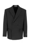 Valentino Garavani Double-breasted Wool Blazer In Antracite