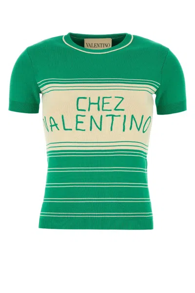 VALENTINO GRASS GREEN COTTON SWEATER