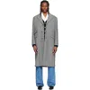 Valentino Herringbone-pattern Virgin Wool Coat In Gray