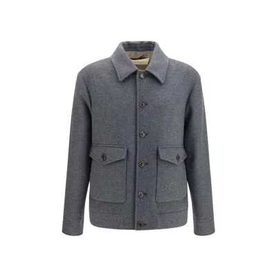 Valentino Grey Wool And Cashmere-blend Overshirt Jacket In Gray