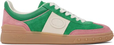VALENTINO GARAVANI GREEN & PINK UPVILLAGE CROSTA SNEAKERS