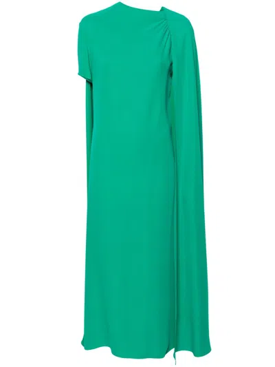 Valentino Green Cady Couture Silk Dress
