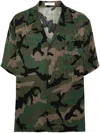 Valentino Toile Iconographe Camouflage Shirt In Green