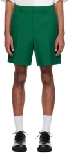 Valentino "canvas Bermuda Shorts With V Detail" In Basil Green