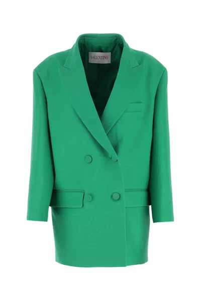 VALENTINO GREEN CREPE COUTURE OVERSIZE BLAZER
