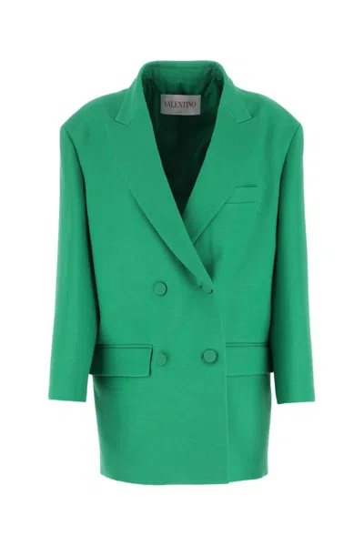 VALENTINO GREEN CREPE COUTURE OVERSIZE BLAZER