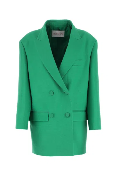 VALENTINO GREEN CREPE COUTURE OVERSIZE BLAZER