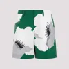 Valentino Garavani Printed Cotton Bermuda Shorts In Green