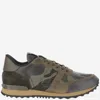 Valentino Rockrunner Camouflage-print Leather And Suede Low-top Trainers