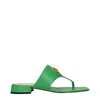 Valentino Green Leather Flip-flop Sandals In Green