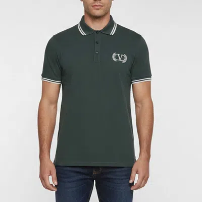 Pre-owned Valentino Green Logo Embroidered Piqué Knit Polo T-shirt L