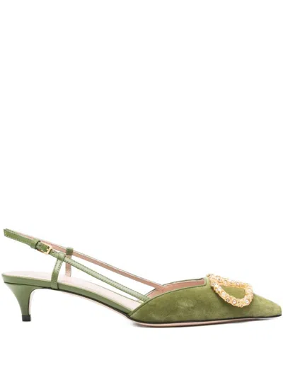 VALENTINO GARAVANI GREEN LOGO PUMPS