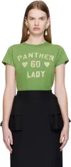 Valentino Panther Lady T-shirt In Green
