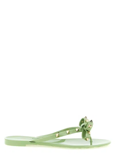 Valentino Garavani Green Studded Slippers