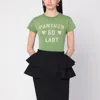 Valentino Playful Printed Cotton T-shirt With Bold Lettering In Green