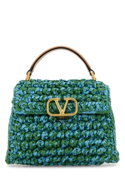 Valentino Garavani Green V Logo Satchel