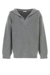 Valentino Collar Fold-over Cashmere Sweater