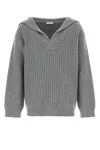 Shop Valentino Grey Cashmere Sweater In Grigiomelange