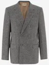 Valentino Grey Double-breasted Blazer In Gray
