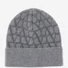 Valentino Wool Beanie With Logo In Grey