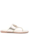 Valentino Grey Logo Leather Sandals