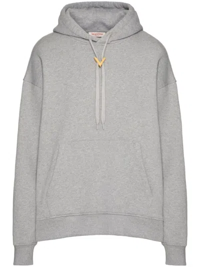 VALENTINO GREY STRAIGHT HEM HOODIE