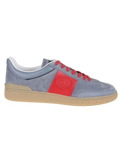 VALENTINO GARAVANI VALENTINO GREY NAPPA CALFSKIN LOW TOP UPVILLAGE SNEAKER