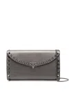 Valentino Rockstud Clutch Bag In Grey