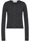 Valentino Grey Toile Iconographe Crew-neck Cardigan In Grau