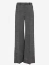 Valentino High-rise Wide-leg Trousers Featuring Pockets In Gray