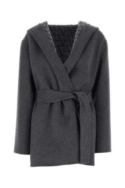 Valentino Grey Wool Blend Coat