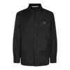 Valentino Virgin Wool Jacket With Metal V-detail In Grey