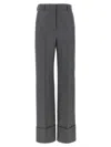 Valentino Garavani Wide-leg Virgin Wool Trousers With Maxi Turn-up In Black