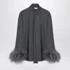 Valentino Shirt With Feathers In Gray