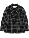 Valentino Grid-pattern Blazer In Black
