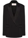 Valentino Wool Double-breasted Jacket In Black