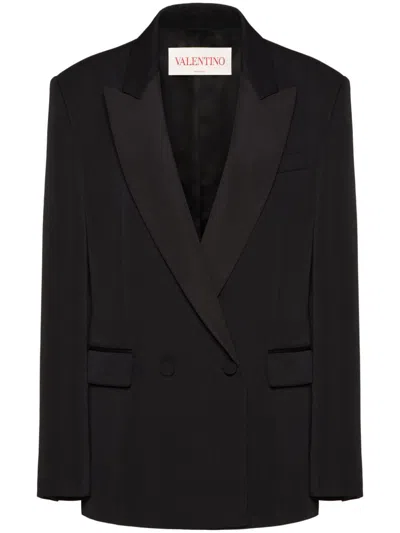 VALENTINO GRISAILLE DOUBLE-BREASTED BLAZER