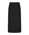 Valentino Virgin Wool Longuette Skirt With Slits And Silk Lining In Black