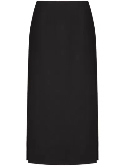 VALENTINO WOOL MIDI PENCIL SKIRT
