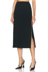 Valentino Virgin Wool Longuette Skirt With Slits And Silk Lining In Nero