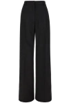 Valentino Virgin Wool Wide-leg Tailored Trousers In Black