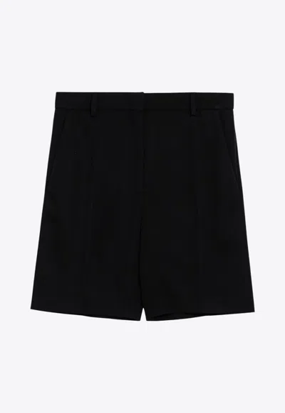 VALENTINO GRISAILLE WOOL BERMUDA SHORTS