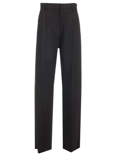 Valentino Grisaille Wool Trousers In Black