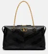 Valentino Garavani  Garavani Panthea Shoulder Bag In Nappa Leather With Chevron Pattern Wom In Black