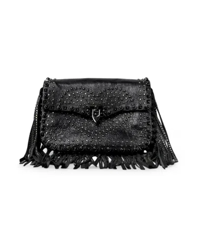 Valentino Garavani Valentino Guitar Rockstud Small Fringe Black