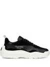 Valentino Black Leather Sneakers In Black