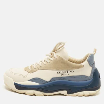Pre-owned Valentino Garavani Gumboy Size 42.5 Multicolor Leather And Suede Low Top Sneakers