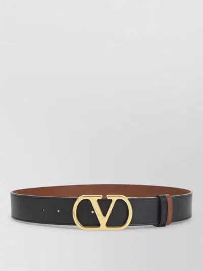 Valentino Garavani H 40 Reversible Leather Belt Adjustable In Black